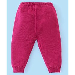 Babyhug Knitted Full Sleeves Sweater Set with Duck Design - Pink