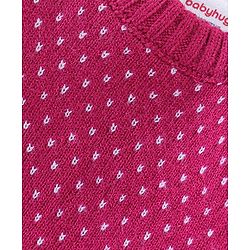 Babyhug Knitted Full Sleeves Sweater Set with Duck Design - Pink