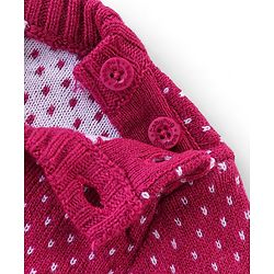 Babyhug Knitted Full Sleeves Sweater Set with Duck Design - Pink