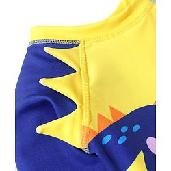 Babyhug Full  Sleeves Water Repellent Legged Swimsuit with Dino Print - Yellow
