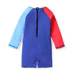 Babyhug Full Sleeves Water Repellent Legged Swimsuit with Astronaut Print - Blue