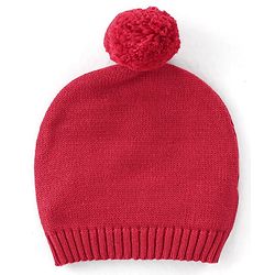 Babyhug Organic Cotton Knit Full Sleeves Sweater Set with Cap Reindeer Patch & Stripes - Red & White