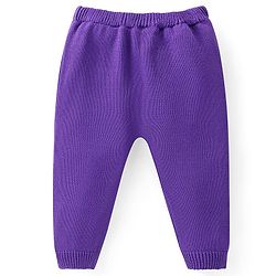 Babyhug Knit Full Sleeves Pullover Sweater Set with Cap & Car Design - Purple