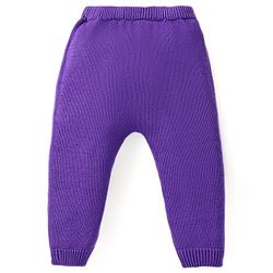 Babyhug Knit Full Sleeves Pullover Sweater Set with Cap & Car Design - Purple