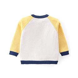 Babyhug Knit Full Sleeves Sweater Set with Giraffe Design - Yellow & Rust