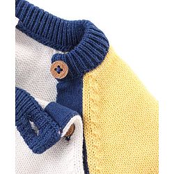 Babyhug Knit Full Sleeves Sweater Set with Giraffe Design - Yellow & Rust