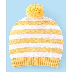 Babyhug Full Sleeves Sweater Set with Cap Lion Design - Yellow