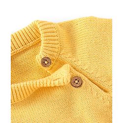 Babyhug Full Sleeves Sweater Set with Cap Lion Design - Yellow