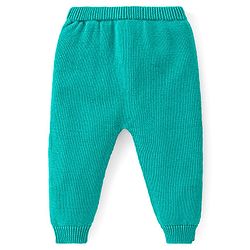 Babyhug Cotton Knit Full Raglan Sleeves Sweater Set with Cap & Stripes Design - Teal Blue