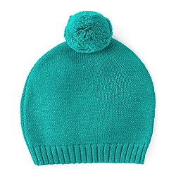 Babyhug Cotton Knit Full Raglan Sleeves Sweater Set with Cap & Stripes Design - Teal Blue