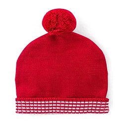 Babyhug Knit Full Sleeves Front Open Sweater Set with Cap & Stripes Design - Red & White