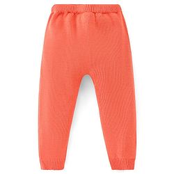 Babyhug Knitted Full Sleeves Striped Sweater Set with Cap & Fox Patch - Peach