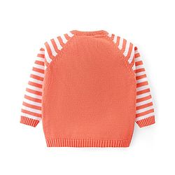 Babyhug Knit Full Sleeves Sweater Set with Cap Fox Design - Orange
