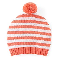 Babyhug Knit Full Sleeves Sweater Set with Cap Fox Design - Orange