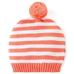 Babyhug Knit Full Sleeves Sweater Set with Cap Fox Design - Orange