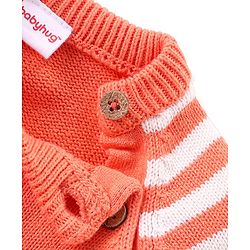 Babyhug Knit Full Sleeves Sweater Set with Cap Fox Design - Orange