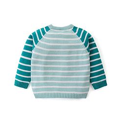 Babyhug Knitted Full Raglan Sleeves Pullover Sweater Set With Cap & Horse Patch Detailing - Green