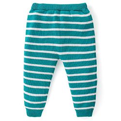 Babyhug Knitted Full Raglan Sleeves Pullover Sweater Set With Cap & Horse Patch Detailing - Green