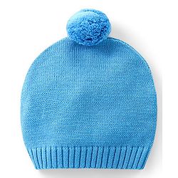 Babyhug Knitted Full Sleeves Pullover Sweater Set with Cap & Bear Design- Blue