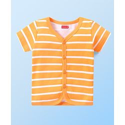 Babyhug 100% Cotton Knit Set of  Vests with Striped Crocodile & Tiger Print Pack of 3 - Multicolour