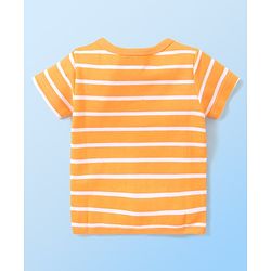 Babyhug 100% Cotton Knit Set of  Vests with Striped Crocodile & Tiger Print Pack of 3 - Multicolour