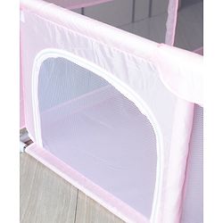 Babyhug Smart Portable with Safety Lock Playpen with Play Gate Fence - Pink