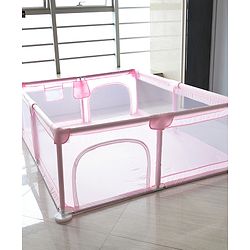 Babyhug Smart Portable with Safety Lock Playpen with Play Gate Fence - Pink