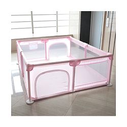 Babyhug Smart Portable with Safety Lock Playpen with Play Gate Fence - Pink