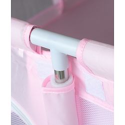 Babyhug Smart Portable with Safety Lock Playpen with Play Gate Fence - Pink