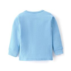 Babyhug Full Sleeves Front Open Solid Thermal Vest & Pant - Blue