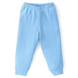 Babyhug Full Sleeves Front Open Solid Thermal Vest & Pant - Blue