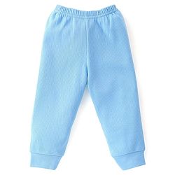 Babyhug Full Sleeves Front Open Solid Thermal Vest & Pant - Blue