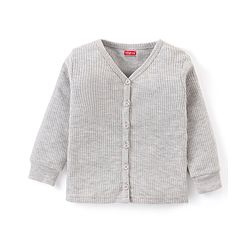 Babyhug Full Sleeves Front Open & Pullover Thermal Wear Vests Pack of 2 - Light Grey