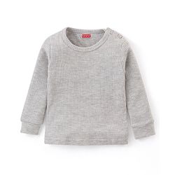 Babyhug Full Sleeves Front Open & Pullover Thermal Wear Vests Pack of 2 - Light Grey