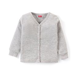 Babyhug Full Sleeves Front Open & Pullover Thermal Wear Vests Pack of 2 - Light Grey