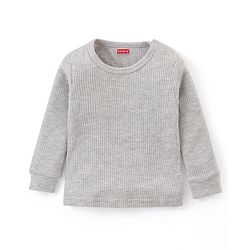 Babyhug Full Sleeves Front Open & Pullover Thermal Wear Vests Pack of 2 - Light Grey