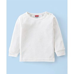 Babyhug Front Open Full Sleeve Solid Color Front Open & Pullover Thermal Vests Pack of 2 - Off White