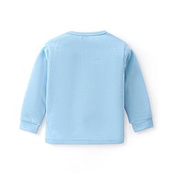 Babyhug Front Open & Pullover Full Sleeve Solid Colour Thermal Vests Pack of 2 - Blue
