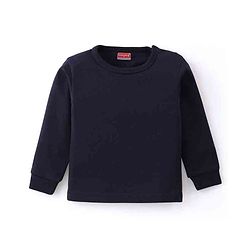 Babyhug Front Open & Pullover Full Sleeves Solid Colour Thermal Vests Pack of 2 - Navy Blue