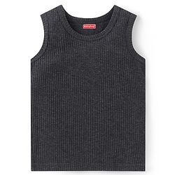 Babyhug Solid Full Sleeves Thermal Vests & Pant Set - Dark Grey