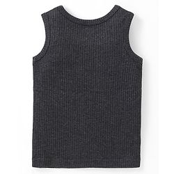 Babyhug Solid Full Sleeves Thermal Vests & Pant Set - Dark Grey