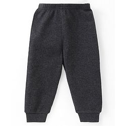 Babyhug Solid Full Sleeves Thermal Vests & Pant Set - Dark Grey
