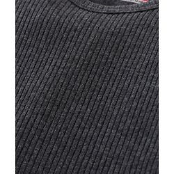 Babyhug Solid Full Sleeves Thermal Vests & Pant Set - Dark Grey