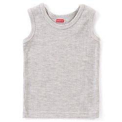Babyhug Full Sleeves Solid Colour Thermal  T-Shirt & Pant Set with Vest - Light Grey