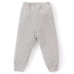 Babyhug Full Sleeves Solid Colour Thermal  T-Shirt & Pant Set with Vest - Light Grey