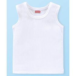 Babyhug Solid Colour Full Sleeve & Sleeveless Thermal Vests & Pant Set - Off White