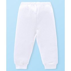 Babyhug Solid Colour Full Sleeve & Sleeveless Thermal Vests & Pant Set - Off White