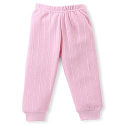 Babyhug Cotton Full Sleeves Thermal Vest and Pant Set Solid - Pink