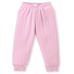 Babyhug Cotton Full Sleeves Thermal Vest and Pant Set Solid - Pink
