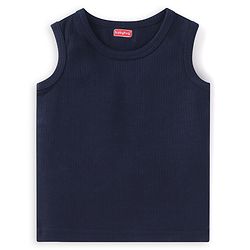 Babyhug  Full Sleeves Thermal Vest Pullover & Pant Set Solid Colour - Navy Blue